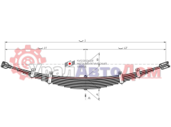 Рессора ГАЗ-53, 3307, САЗ-356, 3502, КАВЗ-685 передняя (12 листов) L=1225мм ЧМЗ в интернет-магазине УралАвтоДом